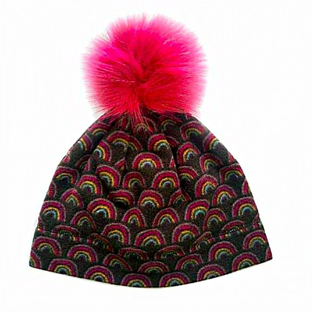 Wonder Nation Girls Microfleece Beanie Hat Faux Fur‎ Pom Pom winter warm cap*